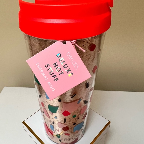 ❗️4/$65❗️ban.do deluxe hot stuff travel mug. Gold and confetti. - Picture 3 of 5